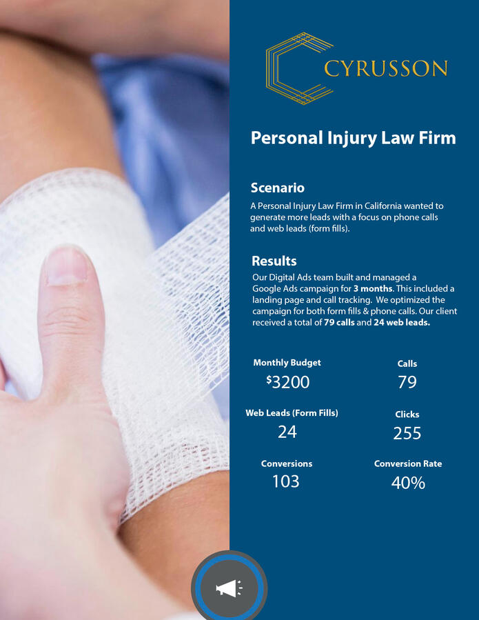 Digital Ads Case Study - Personal Injury Law Firm